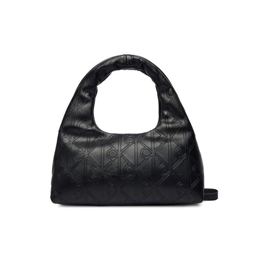 Torebka Calvin Klein Emblem Aop Puffer Bag With Strap LV04F3200G Czarny ze sklepu eobuwie.pl w kategorii Torebki hobo - zdjęcie 187857310