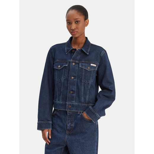 Calvin Klein Jeans Kurtka jeansowa Classic LV047E903G Granatowy Regular Fit ze sklepu MODIVO w kategorii Kurtki damskie - zdjęcie 187857562