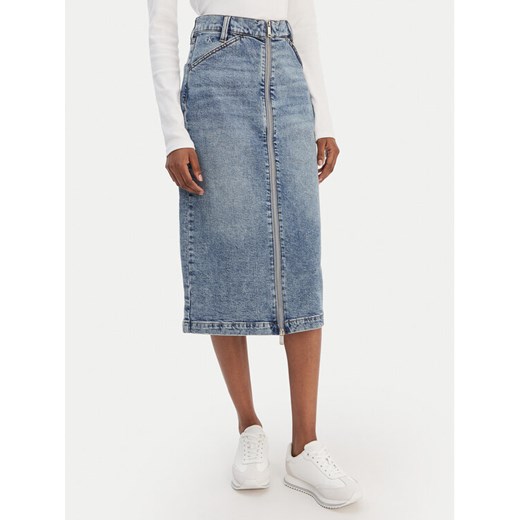 Calvin Klein Jeans Spódnica jeansowa LV047E710G Niebieski Regular Fit ze sklepu MODIVO w kategorii Spódnice - zdjęcie 187857571