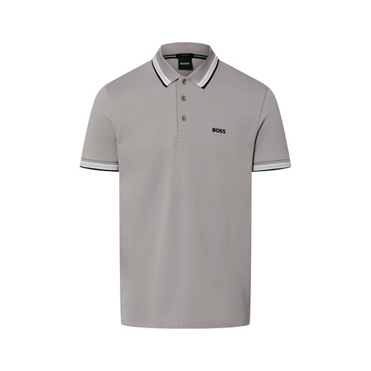 BOSS Green Męska koszulka polo - Paddy Mężczyźni Bawełna szary jednolity ze sklepu vangraaf w kategorii T-shirty męskie - zdjęcie 187858001