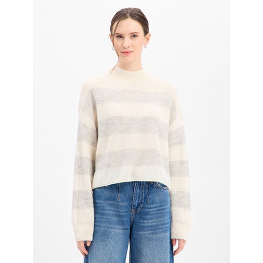 Drykorn Damski sweter z dzianiny z alpaką i wełną - Mathisa Kobiety Wełna écru w paski ze sklepu vangraaf w kategorii Swetry damskie - zdjęcie 187858021