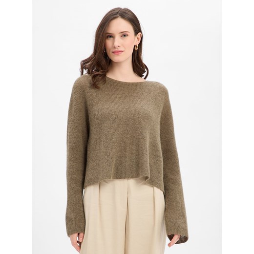 Drykorn Damski sweter z dzianiny z alpaką i wełną - Imeny Kobiety Wełna khaki marmurkowy ze sklepu vangraaf w kategorii Swetry damskie - zdjęcie 187858022