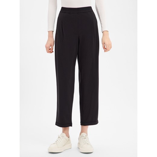 Marc Cain Damskie spodnie materiałowe Kobiety Dżersej czarny jednolity ze sklepu vangraaf w kategorii Spodnie damskie - zdjęcie 187858030