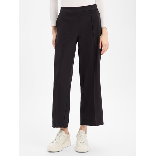 Someday Damskie spodnie materiałowe - Charlie cropped Kobiety Sztuczne włókno czarny jednolity ze sklepu vangraaf w kategorii Spodnie damskie - zdjęcie 187858052