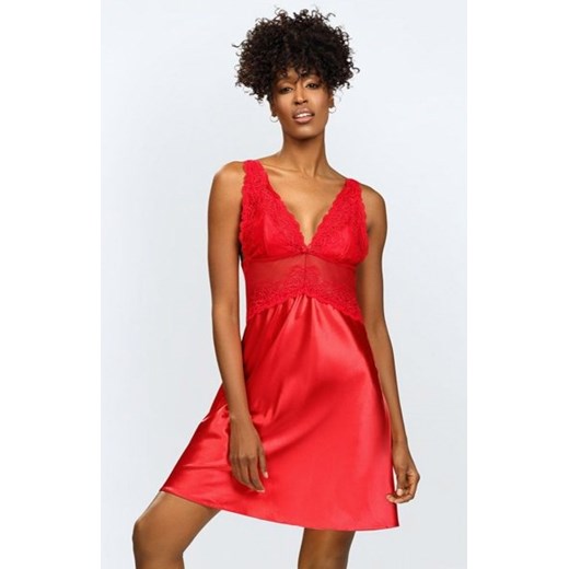 Dkaren Neema koszulka nocna czerwona ze sklepu intimiti.pl w kategorii Koszule nocne - zdjęcie 187858223