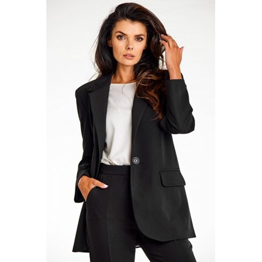 Awama A676 marynarka o luźnym kroju czarna ze sklepu intimiti.pl w kategorii Marynarki damskie - zdjęcie 187858512