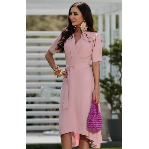 Elizabeth Rosa sukienka midi z różą różowa ze sklepu intimiti.pl w kategorii Sukienki - zdjęcie 187858810