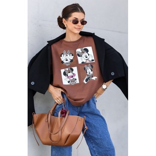 Oversizowy t-shirt damski Myszki kwadraty ze sklepu intimiti.pl w kategorii Bluzki damskie - zdjęcie 187859343