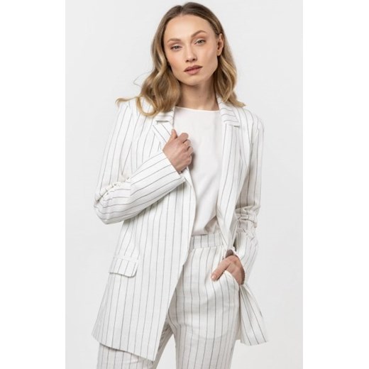 Awama A728 lniana marynarka w prążek ze sklepu intimiti.pl w kategorii Marynarki damskie - zdjęcie 187859550