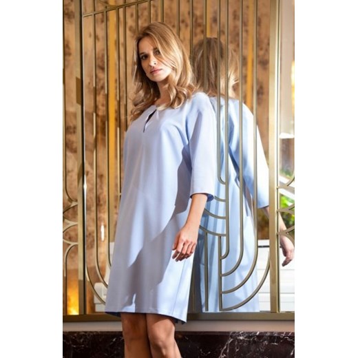 Stylove S394 sukienka z łezką w dekolcie błękitna ze sklepu intimiti.pl w kategorii Sukienki - zdjęcie 187860203