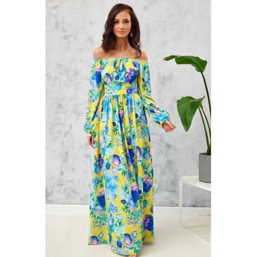 Kolorowa długa sukienka hiszpanka 0362/L54 ze sklepu intimiti.pl w kategorii Sukienki - zdjęcie 187860380
