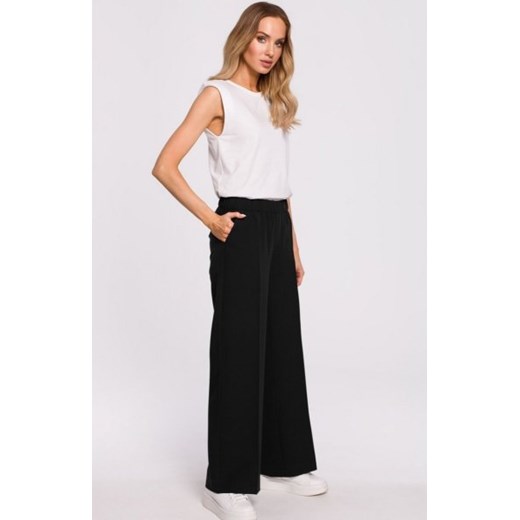Szerokie spodnie damskie plazzo czarne M570 ze sklepu intimiti.pl w kategorii Spodnie damskie - zdjęcie 187860570