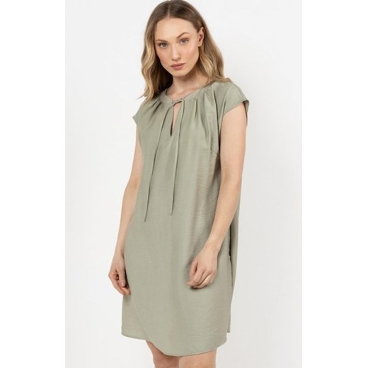 Awama A731 luźna sukienka mini zielona ze sklepu intimiti.pl w kategorii Sukienki - zdjęcie 187860660