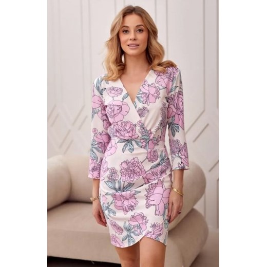 Przekładana sukienka w kwiaty E63 ze sklepu intimiti.pl w kategorii Sukienki - zdjęcie 187861163