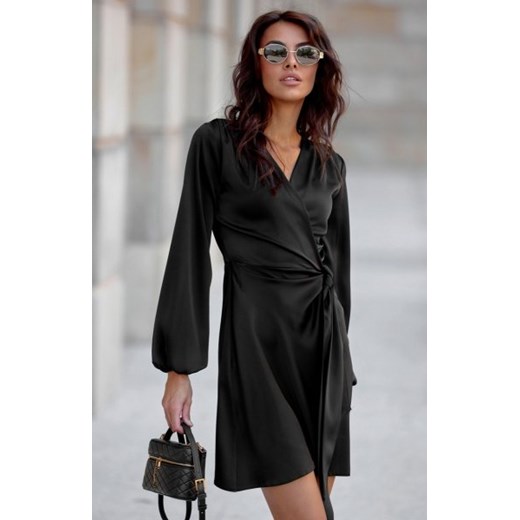 Satynowa sukienka z wiązaniem 476 ze sklepu intimiti.pl w kategorii Sukienki - zdjęcie 187861244