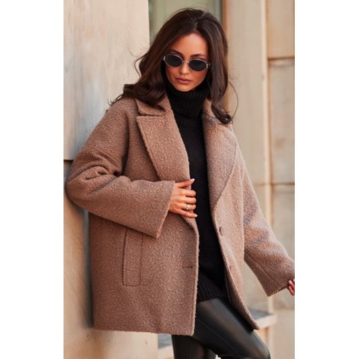 Długa kurtka typu baranek z kieszeniami ze sklepu intimiti.pl w kategorii Kurtki damskie - zdjęcie 187861693