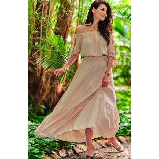 Awama długa spódnica damska beżowa A431 ze sklepu intimiti.pl w kategorii Spódnice - zdjęcie 187861711