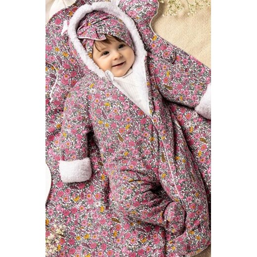 Ocieplany pajac dziecięcy kwiatki ze sklepu intimiti.pl w kategorii Pajacyki - zdjęcie 187862654