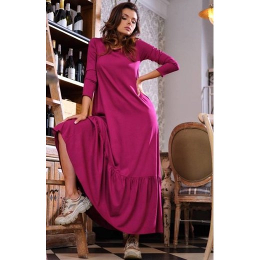 Długa sukienka z falbaną A455 ze sklepu intimiti.pl w kategorii Sukienki - zdjęcie 187862663