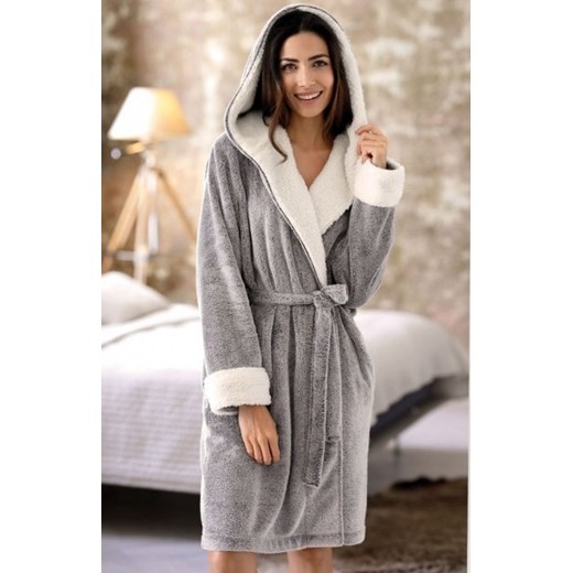 Ciepły szlafrok z kapturem Unikat Sharon ze sklepu intimiti.pl w kategorii Szlafroki damskie - zdjęcie 187862671