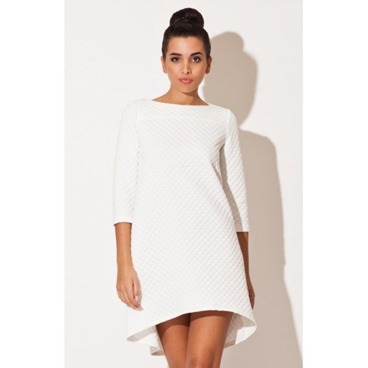 Katrus K134 sukienka pikowana ecru ze sklepu intimiti.pl w kategorii Sukienki - zdjęcie 187863510