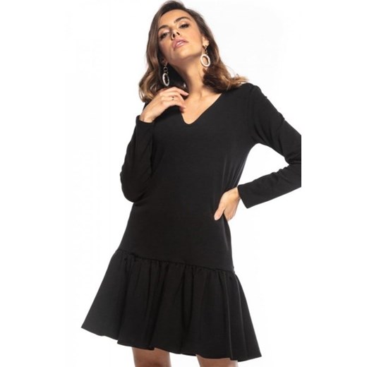 Tessita T355 sportowa sukienka z falbaną czarna ze sklepu intimiti.pl w kategorii Sukienki - zdjęcie 187863584