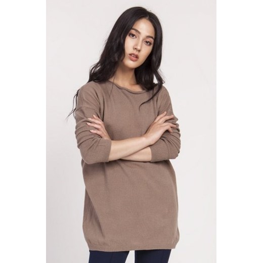 Dzianinowa bluzka mocca SWE121 ze sklepu intimiti.pl w kategorii Swetry damskie - zdjęcie 187863820