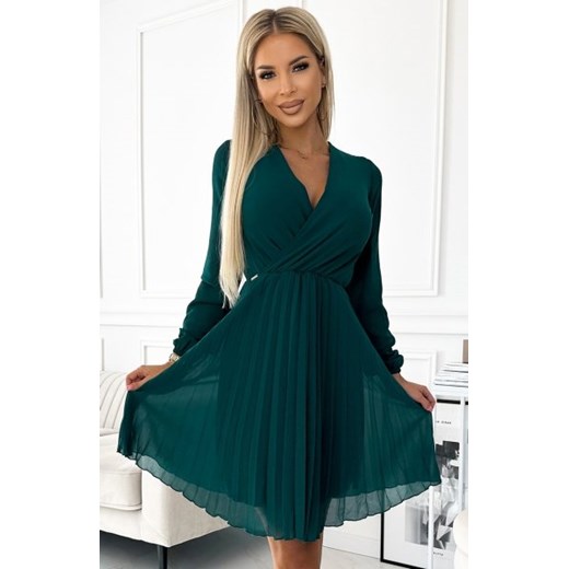 Numoco 313-14 ISABELLE plisowana szyfonowa sukienka z dekoltem ze sklepu intimiti.pl w kategorii Sukienki - zdjęcie 187863830