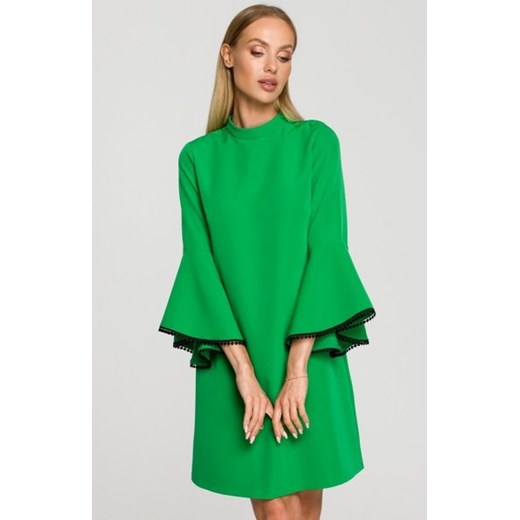 Sukienka z szerokimi rękawami zielona M698 ze sklepu intimiti.pl w kategorii Sukienki - zdjęcie 187863910