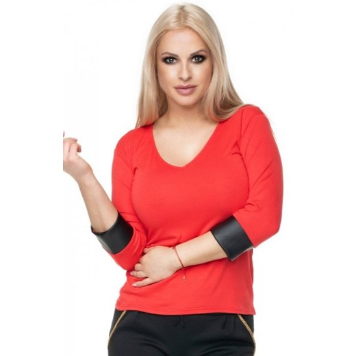 Bawełniana bluzka damska 0102 koralowa ze sklepu intimiti.pl w kategorii Bluzki damskie - zdjęcie 187864242