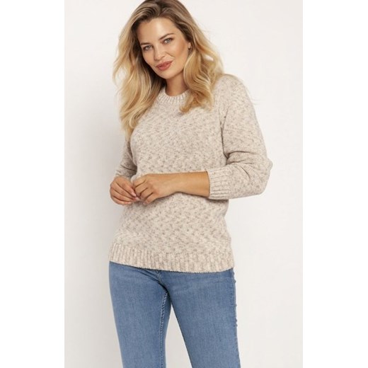 MKM SWE244 melanżowy sweter beżowy ze sklepu intimiti.pl w kategorii Swetry damskie - zdjęcie 187864350