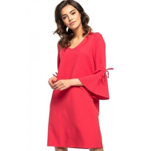 Tessita T273 sukienka z falbanką przy rękawie malinowa ze sklepu intimiti.pl w kategorii Sukienki - zdjęcie 187864372