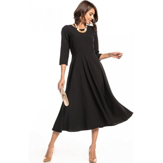 Tessita T327 midi rozkloszowana sukienka czarna ze sklepu intimiti.pl w kategorii Sukienki - zdjęcie 187864511