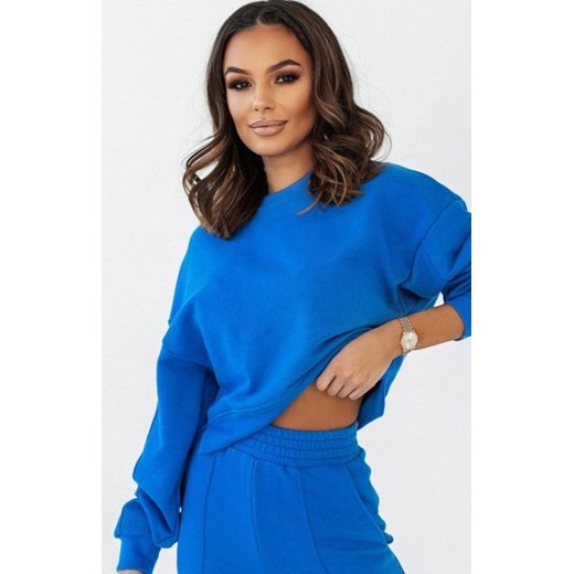 Ivon Lamia krótka oversizowa bluza damska niebieska ze sklepu intimiti.pl w kategorii Bluzy damskie - zdjęcie 187864611