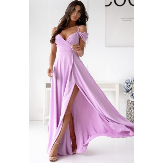 Duet Valentina długa sukienka gładka lila ze sklepu intimiti.pl w kategorii Sukienki - zdjęcie 187864630