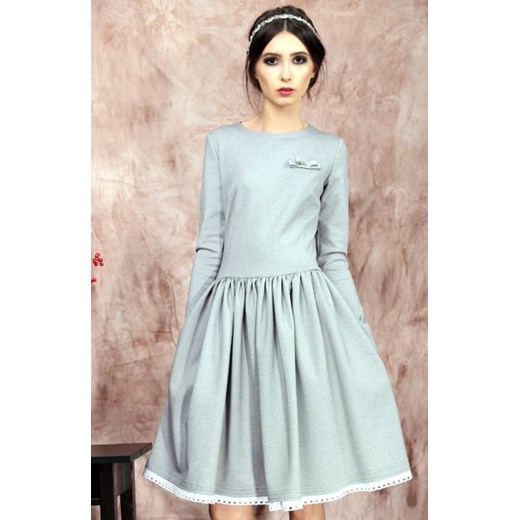 Kasia Miciak design rozkloszowana sukienka szara ze sklepu intimiti.pl w kategorii Sukienki - zdjęcie 187864702