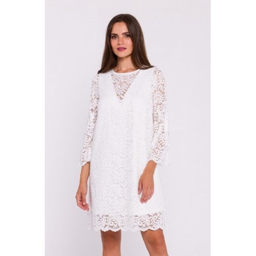 Stylove S380 koronkowa sukienka trapez ecru ze sklepu intimiti.pl w kategorii Sukienki - zdjęcie 187864803