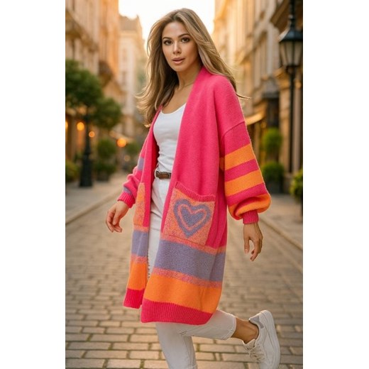 Kolorowy oversizowy długi kardigan Carrie ze sklepu intimiti.pl w kategorii Swetry damskie - zdjęcie 187864974