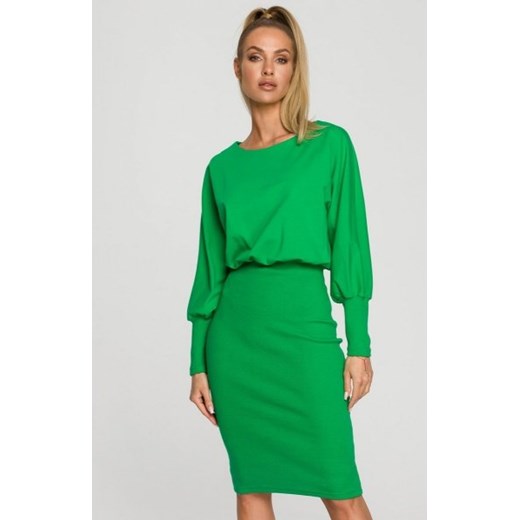 Zielona sukienka z dopasowanym dołem M690 ze sklepu intimiti.pl w kategorii Sukienki - zdjęcie 187865053