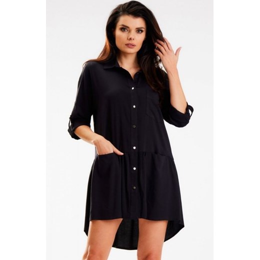 Awama A584 czarna koszulowa sukienka ze sklepu intimiti.pl w kategorii Sukienki - zdjęcie 187865212