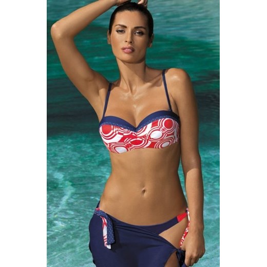 Marko Kostium kąpielowy Marina Blu Scuro M-290 granatowo-czerwony (118) ze sklepu intimiti.pl w kategorii Stroje kąpielowe - zdjęcie 187865462
