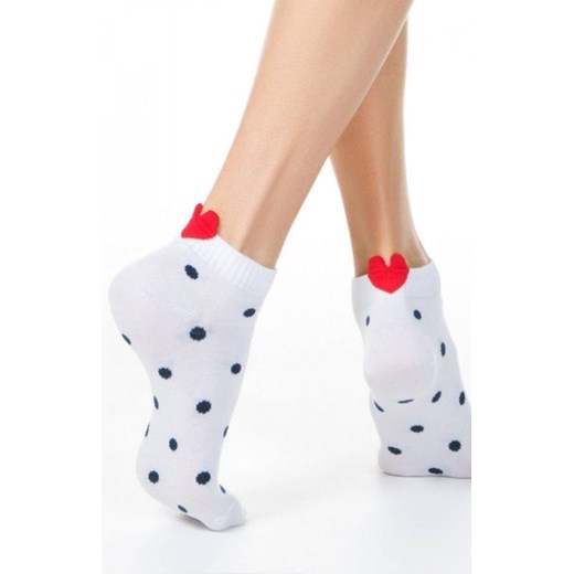 Conte krótkie skarpetki z serduszkiem w kropki ze sklepu intimiti.pl w kategorii Skarpetki damskie - zdjęcie 187865834