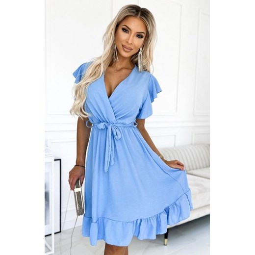 Numoco 455-2 CORNELIA sukienka z falbanką, dekoltem i wiązaniem ze sklepu intimiti.pl w kategorii Sukienki - zdjęcie 187865883