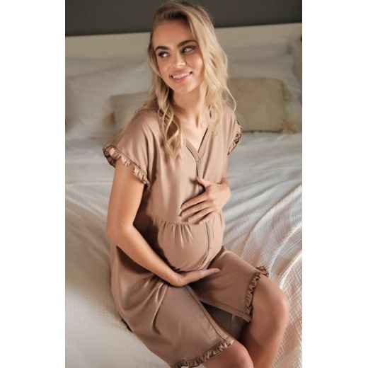Doctor Nap 9600 koszula nocna ciążowa brązowa ze sklepu intimiti.pl w kategorii Koszule nocne - zdjęcie 187865923