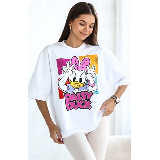 Oversizowy t-shirt Daisy Duck biały ze sklepu intimiti.pl w kategorii Bluzki damskie - zdjęcie 187866034