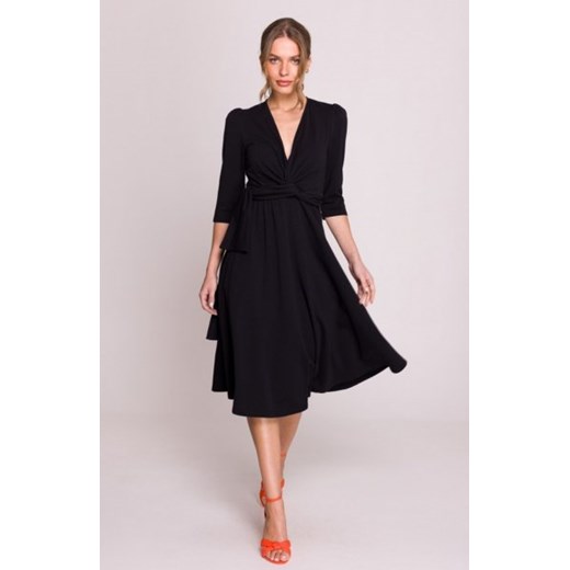 Stylove S404 sukienka z przeplotem z modalu czarna ze sklepu intimiti.pl w kategorii Sukienki - zdjęcie 187866090