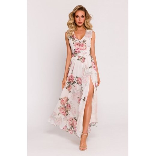 Moe sukienka maxi szyfonowa z wysokim rozcięciem M781/2 ze sklepu intimiti.pl w kategorii Sukienki - zdjęcie 187866452