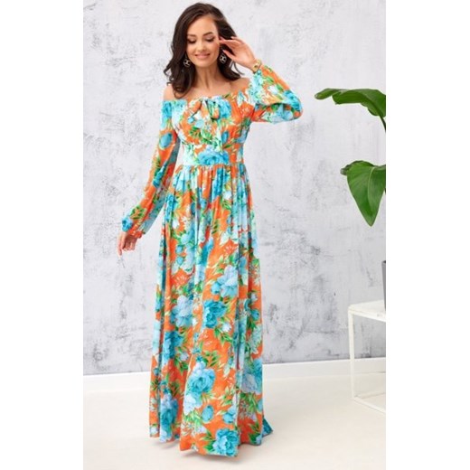 Kolorowa długa sukienka hiszpanka 0362/L49 ze sklepu intimiti.pl w kategorii Sukienki - zdjęcie 187866461