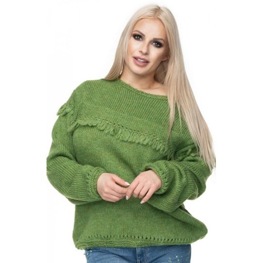 Cieplutki sweter z frędzlami 30062 ze sklepu intimiti.pl w kategorii Swetry damskie - zdjęcie 187866694