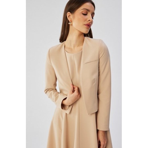 Stylove S368 krótka marynarka bez zapięcia beżowa ze sklepu intimiti.pl w kategorii Marynarki damskie - zdjęcie 187866831